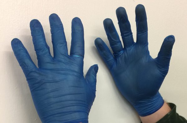 blue nitrile gloves